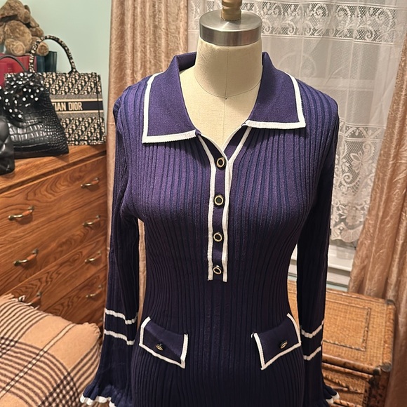 🌺SOLD🌺 NWT PINK QUEEN NAVY DRESS SUZE L - Picture 4 of 8